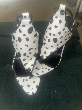 Dalmatian Print Black and White Women's Sandals